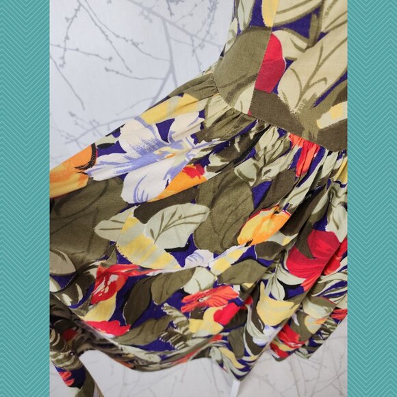 Pantel VTG 1950's Colorful Floral Halter Fit & Flare Dress - Picture 3 of 6